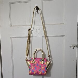 Disney Princess Girls Pink Gold Pastel Crossbody Purse Excellent Condition